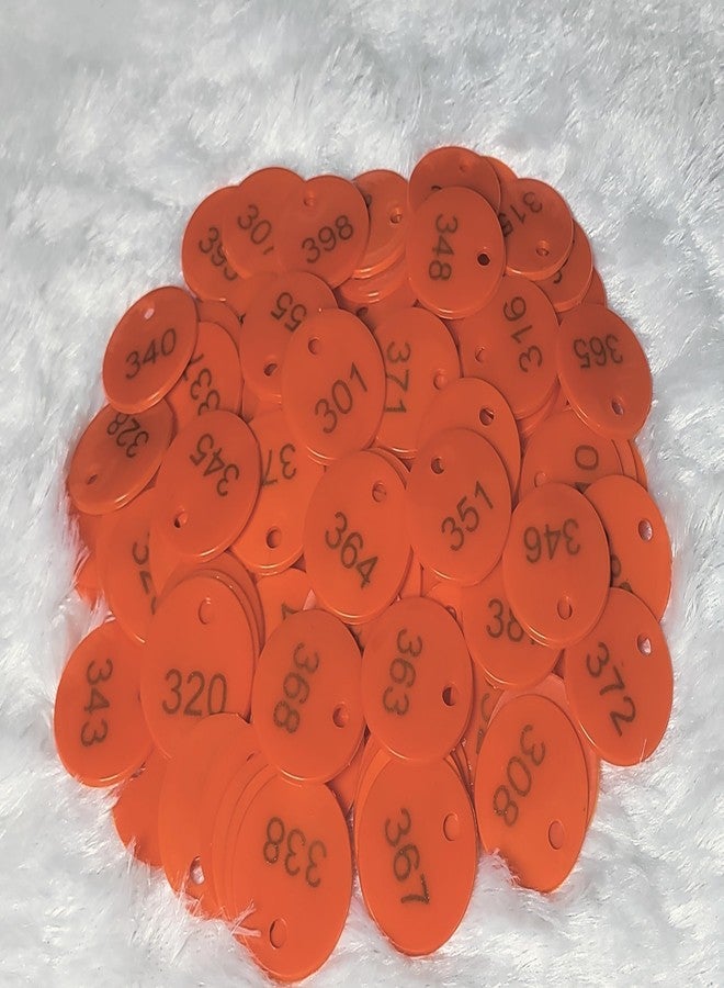 MOREL Orange Embossed Plastic Round Shape Token Coin with Hole USE for Shop, Board Games, Stores, Casino, School.|1 to 500 Numerical Embossed Coins. - Image 5